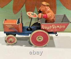 1110 Antique Rare 1930's Marx Wind Popeye Dippy Dumper Toy! Great Condition
