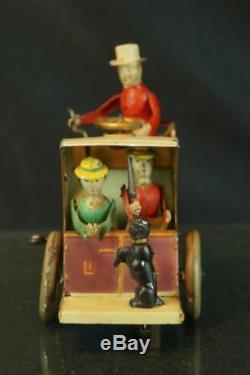 1900's Lehmann German Tin Wind Up Lila Cart Very Nice Original Vintage Toy