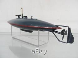 1900s VINTAGE IVES DIVING BATTLE SUBMARINE WIND UP TOY WITH ORIGINAL BOX GERMAN