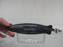 1900s VINTAGE IVES DIVING BATTLE SUBMARINE WIND UP TOY WITH ORIGINAL BOX GERMAN