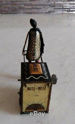 1903-1913 GERMANY LEHMANN NU-NU 733 Tea Cart Wind Up TIN TOY USA Seller