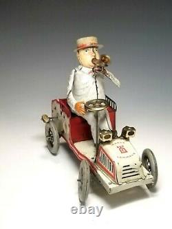1903 Early LEHMANN TUT TUT Man in Open Car with HornFantastic German Tin Toy