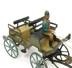 1910 G&k Greppert & Kelch Horse And Carriage Tin Litho Wind Up Toy Germany