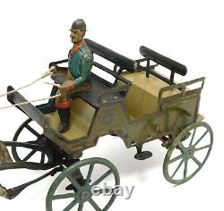 1910 G&k Greppert & Kelch Horse And Carriage Tin Litho Wind Up Toy Germany