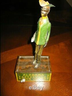 1910 Strauss Tin Wind-up Oh My! Alabama Coon Jigger Toy Works! Vintage