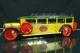 1920'S GIRARD TOYS TIN WIND UP TOURING BUS With DRIVER VINTAGE ORIGINAL ANTIQUE