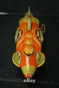 1920's Marx Buck Rodgers Rocket Space Ship Tin Wind Up Toy Vintage Original