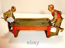 1920s GELY Tin wind-up German pool toy Very rare two player billiard No Reserve