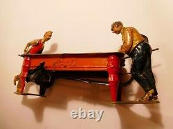 1920s GELY Tin wind-up German pool toy Very rare two player billiard No Reserve