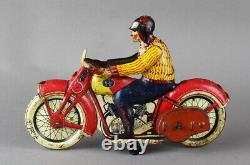 1920s JML France Tin Wind up Motorcycle Working Pre-War Tin Toy