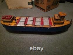 1920s LIBERTY PLAYTHINGS WIND UP WOODEN LIBERTY Freighter