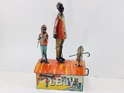 1921 Marx Charleston Trio Tin Wind Up Roof Dancing Jigger Toy Black Americana