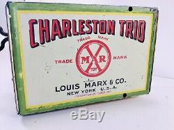 1921 Marx Charleston Trio Tin Wind Up Roof Dancing Jigger Toy Black Americana