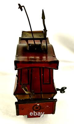 1922 German Toonerville Trolley Tin Litho Wind Up Toy Fontaine Fox Nice Original