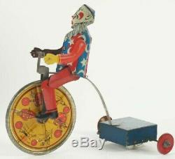 1922 Marx Cirko the Clown Cyclist Lithographed Windup Tin Toy withoriginal box