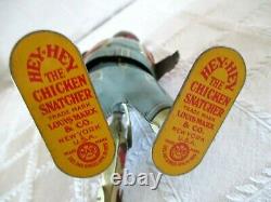 1926- Louis Marx- Hey Hey The Chicken Snatcher Wind-up-8.5-org-tin Toy-works