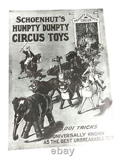 1928 AT SHOENHUTS TOY HUMPTY DUMPTY CIRCUS Picture Book CATALOG Advertising NOS