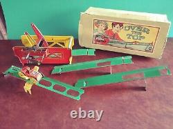 1930's Distler ESSDEE Tin Wind-up Over The Top Track with Or. Box Tinplate