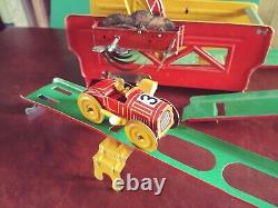 1930's Distler ESSDEE Tin Wind-up Over The Top Track with Or. Box Tinplate