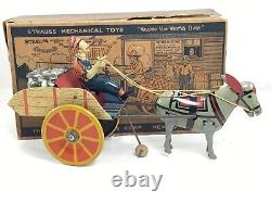 1930's Ferdinand Strauss Jenny the balking mule Tin wind-up toy withoriginal Box