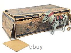 1930's Ferdinand Strauss Jenny the balking mule Tin wind-up toy withoriginal Box