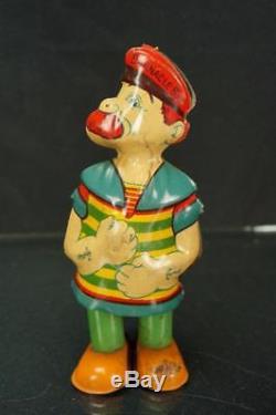 1930's J. Chein Baranacle Bill The Sailor Walking Tin Wind Up Toy Vintage