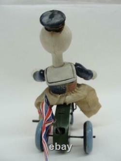 1930's Japan Walt Disney Long Billed Donald Duck Celluloid Tin Wind Up Tricycle
