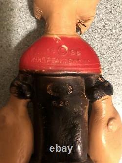 1930's LOUIS MARX POPEYE TIN LITHO WIND-UP WALKING TOY WITH RUBBER DOLL