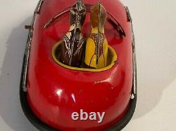 1930's Lindstrom Skeeter Bumper Car with Riders Tin Clockwork Windup Toy