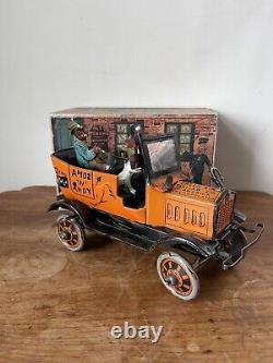 1930's MARX AMOS N ANDY TIN LITHO WIND UP Toy FRESH AIR TAXI RUMBLE CAR Repo Box