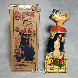 1930's MARX POPEYE With Parrots Cages & Original Box Tin Litho Wind-Up