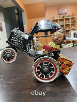 1930's Marx Joy Rider Wind Up Tin Toy Eccentric Crazy Car Mechanical Toy