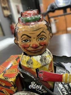 1930's Marx Joy Rider Wind Up Tin Toy Eccentric Crazy Car Mechanical Toy