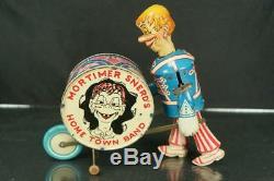 1930's Marx Mortimer Snerd Drummer Boy Tin Wind Up Walker Comic Character Toy