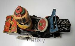 1930's Marx Tin Litho Windup Joy Rider Eccentric Crazy Car Mechanical Toy