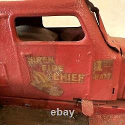 1930's Pressed Steel Marx Fire Chief Toy Wind-Up. RARE