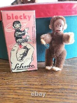 1930's Schuco Mohair Blecky Monkey with Stick Out Tongue MIB