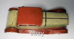 1930's TIN LITHO TOY CAR WELLS WIND UP VINTAGE COUPE TINPLATE