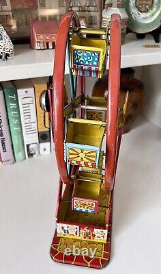 1930's VINTAGE J. CHEIN TIN LITHOGRAPH HERCULES WIND-UP FERRIS WHEEL-VG- WORKS