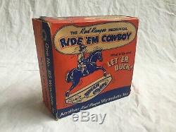 1930's Wyandotte Red Ranger Wind-up Ride'em Cowboy Original with Box
