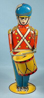 1930s Drum Major Tin Wind-up Mechanical Soldier Toy Wolverine Working Example