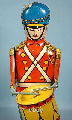 1930s Drum Major Tin Wind-up Mechanical Soldier Toy Wolverine Working Example