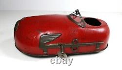 1930s LINDSTROM RED SKEETER BUG TIN WINDUP BUMPER CAR WORKS