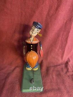 1930s Marx POPEYE the boxer bag puncher tin litho wind up