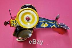 1930s Marx Popeye the Pilot Airplane Wind-up Earlier Version Working