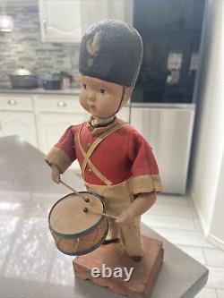 1930s Pre-War Japan Celluloid Soldier Drummer Boy Wind-Up Vintage Christmas Toy
