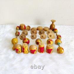 1930s Vintage Handmade Hand Painted Wooden Toys Old Decorative Collectible Toy60