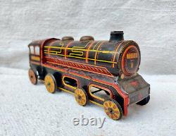 1930s Vintage Rare Boxed CK TM Whistling Engine Windup Litho Tin Toy Japan