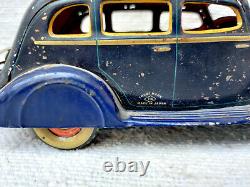 1930s Vintage Rare TN Trademark Kosuge Sedan Car Litho Windup Tin Toy Japan 8.6