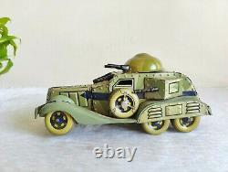 1930s Vintage TN Trademark Litho Windup Tin Toy Army Tank Truck Japan Rare Toy